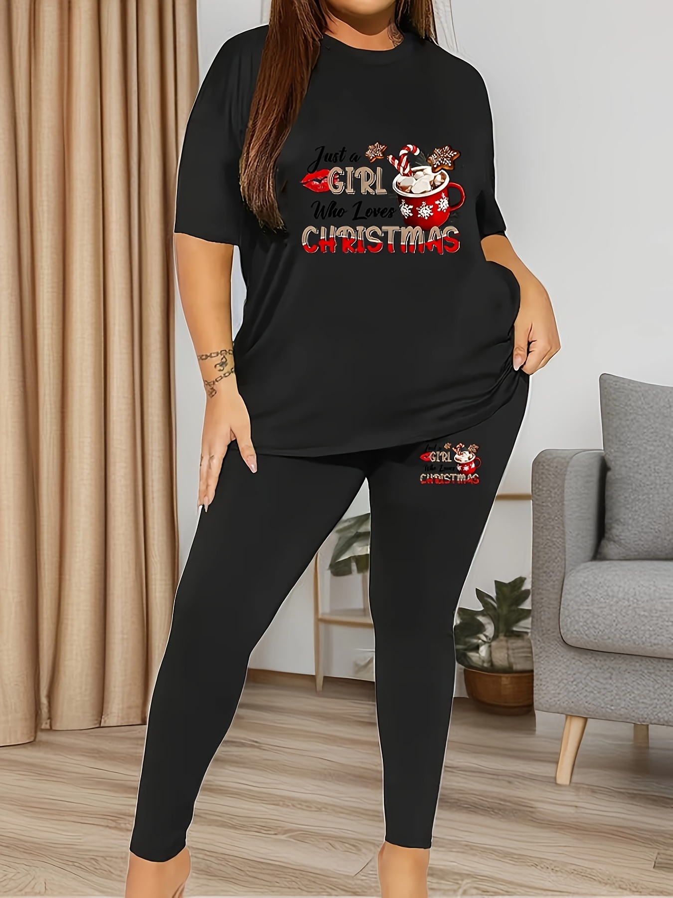 Plus Size Christmas Leggings Women's Plus Christmas Bauble - Temu