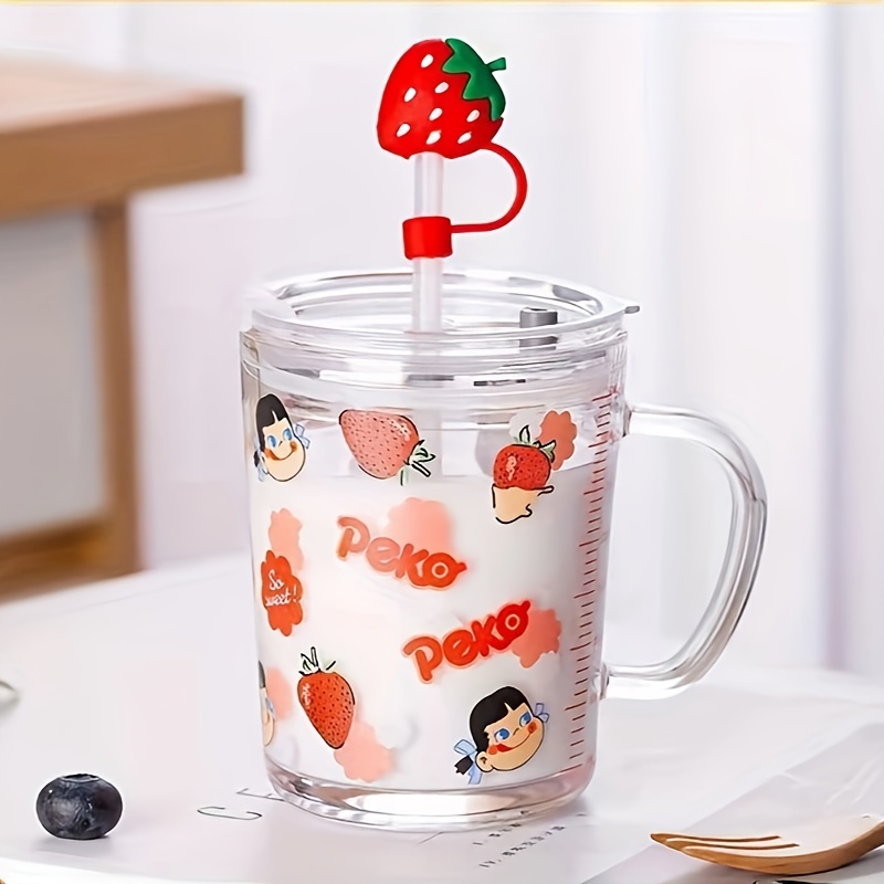Cute Cat Plastic Cup Kawaii Kids Tumbler Cartoon Travel Straw Mug