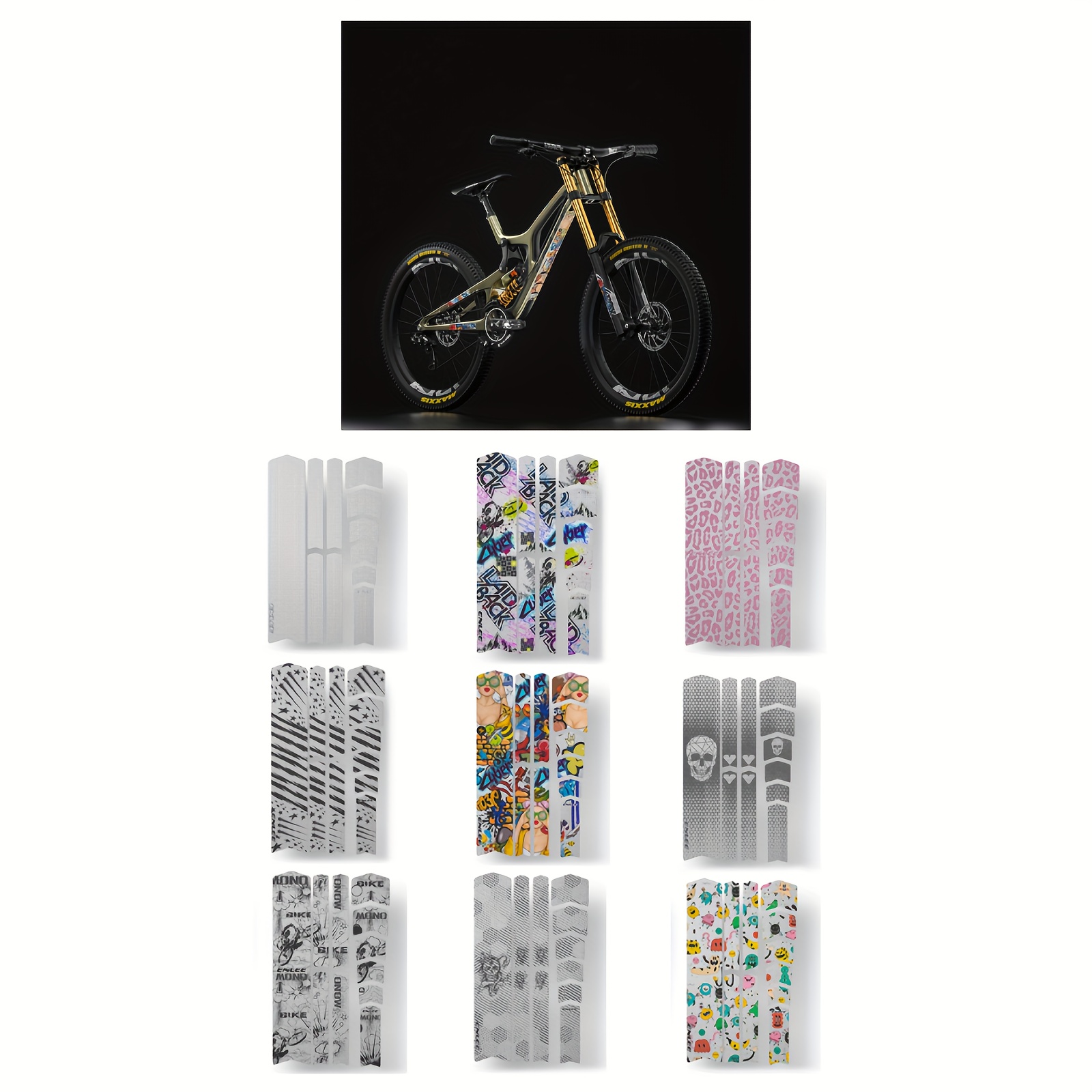 Pegatinas para marco de bicicleta, 30 unidades de plástico para cadena de  bicicleta de montaña