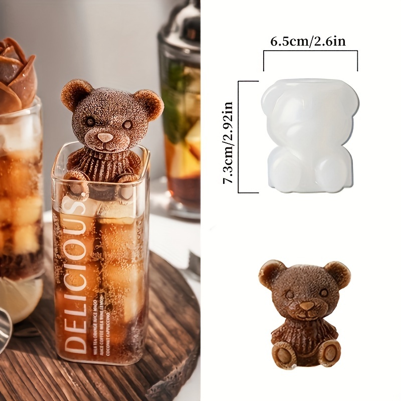 Cute Bear Ice Cube Mold Flexible Silicone Tray For Easy - Temu