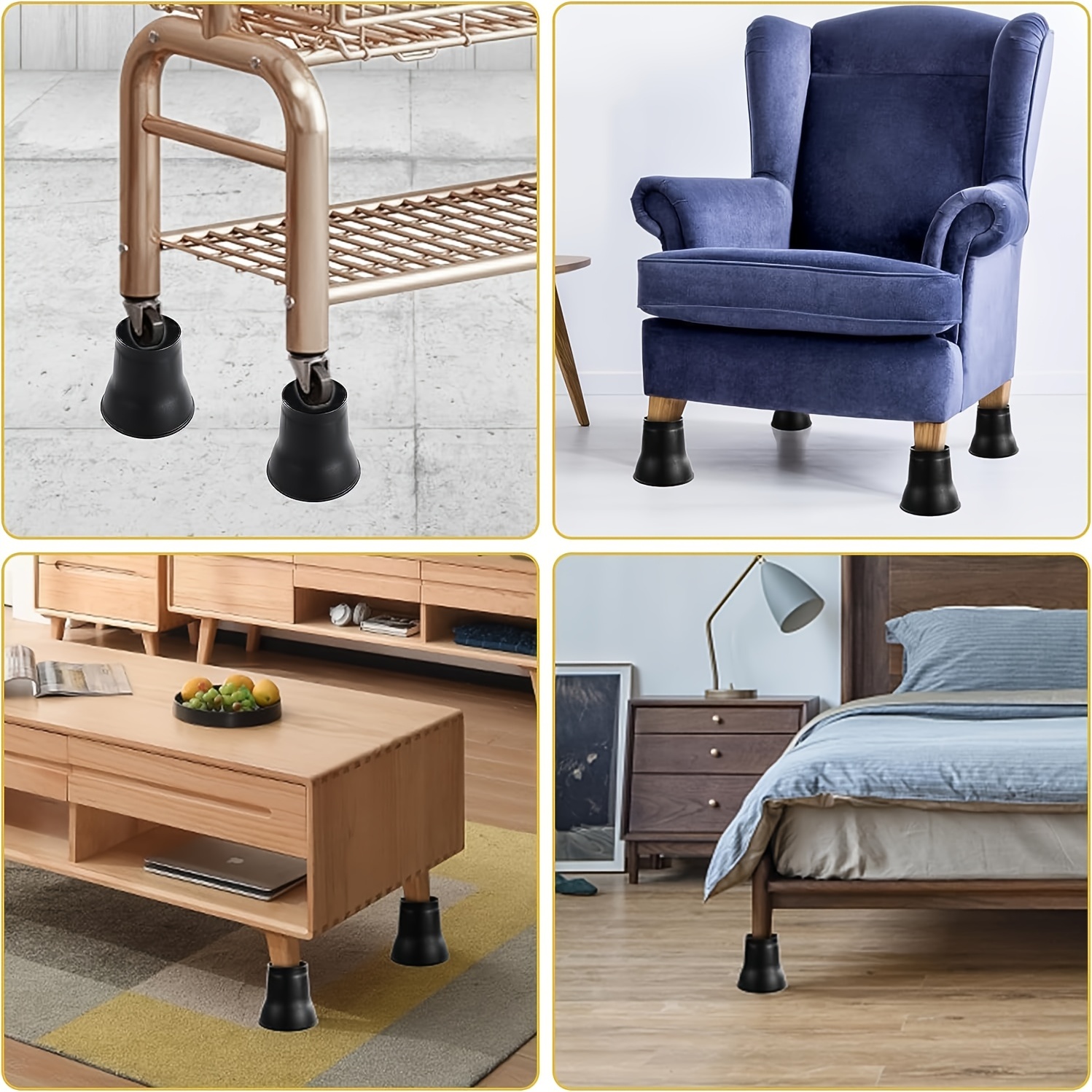 Bed Risers Heavy Duty Round Furniture Raisers With Foam Pads - Temu