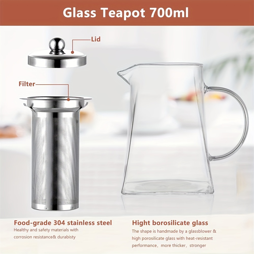 Square Glass Pitcher w/ Strainer 350ml