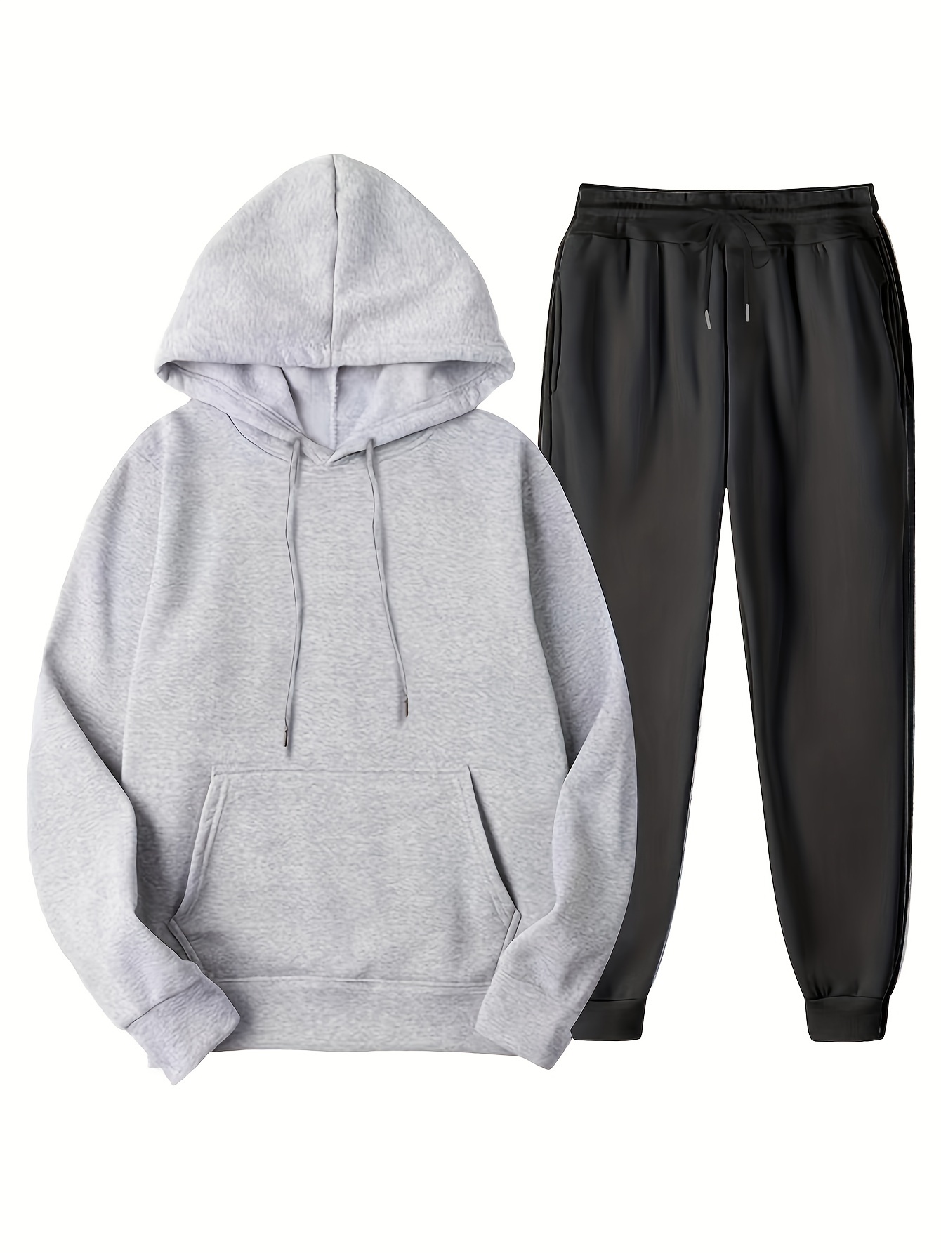 Plus Size Hoodie Drawstring Sweatshirt Sweatpants Set - Temu Australia