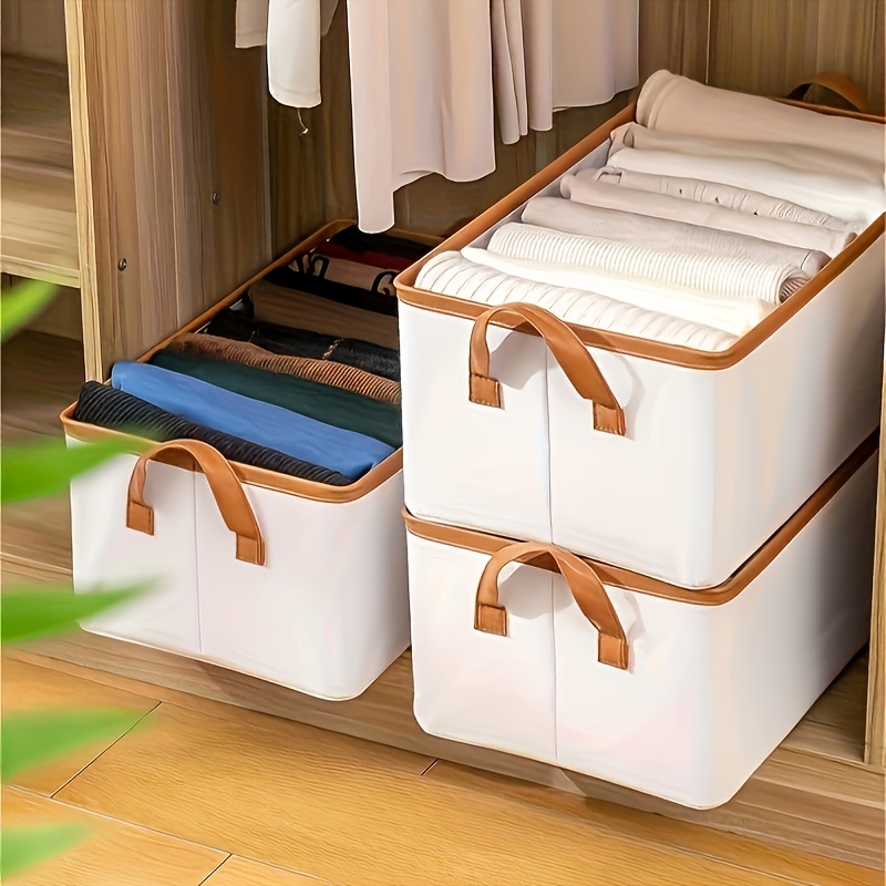 Cajas organizadoras de almacenamiento con cajones de tela, armario