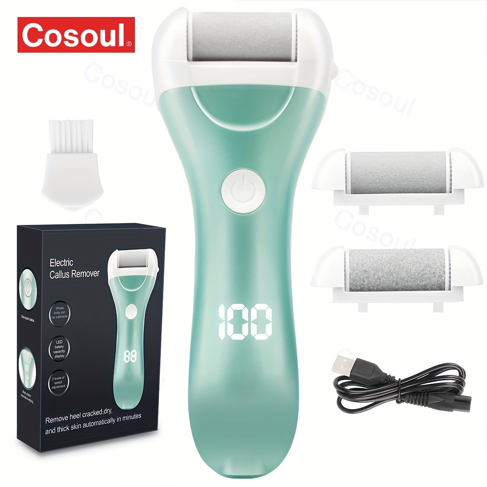 Electric Callus Remover for Feet, 2 Speed Electric Foot File, Rechargeable  Foot Scrubber Pedicure kit for Cracked Heels and Dead Skin with 3 Roller