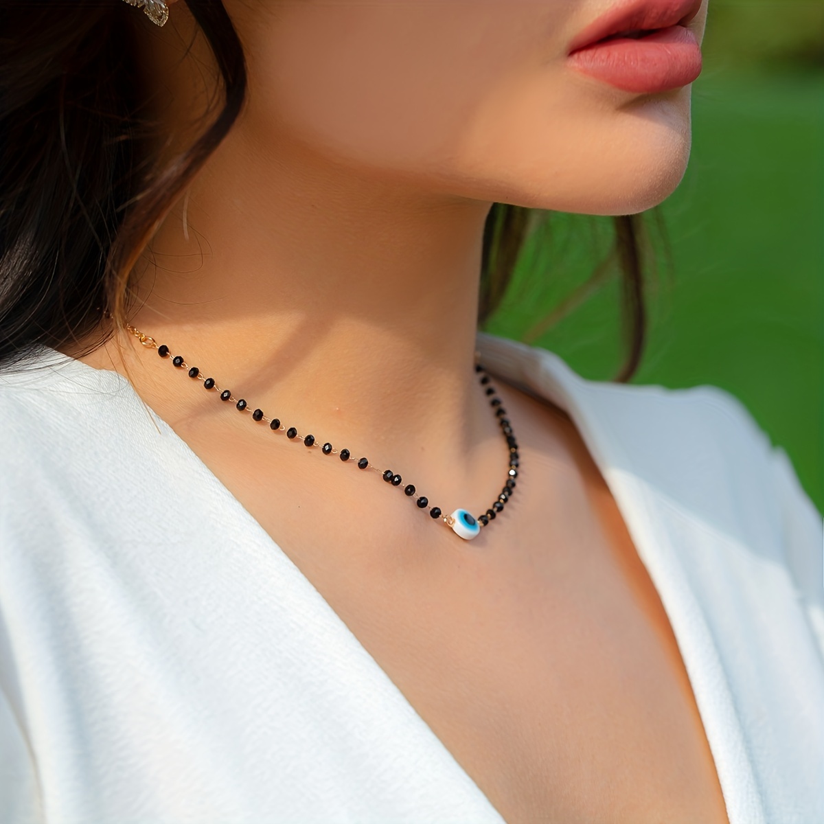 Stylish Beaded Evil Eye Necklace