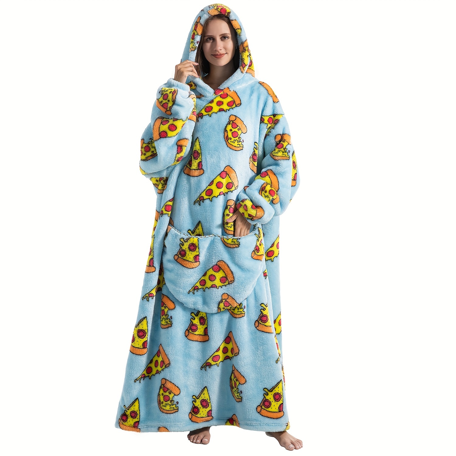 Bedsure Oversized Wearable Blanket Hoodie - Long Sherpa Fleece Hooded  Blanket for Adult Women Men, Warm Cozy Big Blanket Sweatshirt with Giant  Pocket