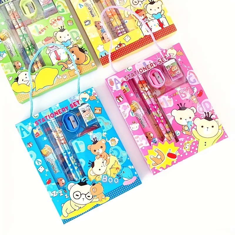 9pcs in a set Kawaii Cute Blue Bear kids stationery sets for School