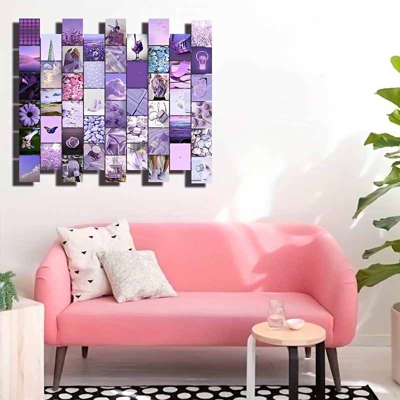 Purple Photo Wall Collage Kit - Aesthetic Room Decor Trendy Wall Art  Beautiful Butterfly Flowers Landscape Pictures Dorm Posters VSCO Teens  Girls