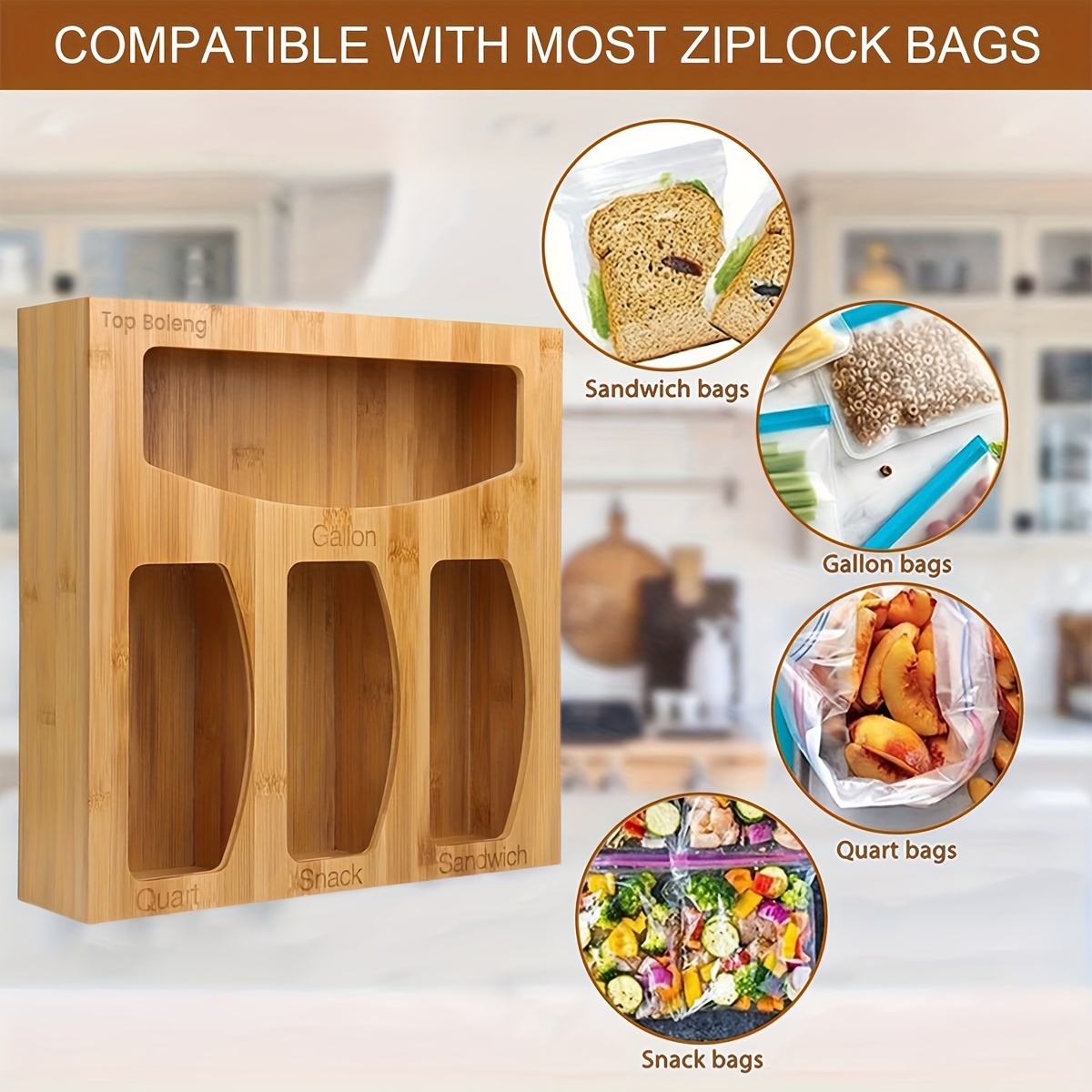 Dollhouse Miniature size Sandwich Bags Box with 4 Ziplock bags # ZB
