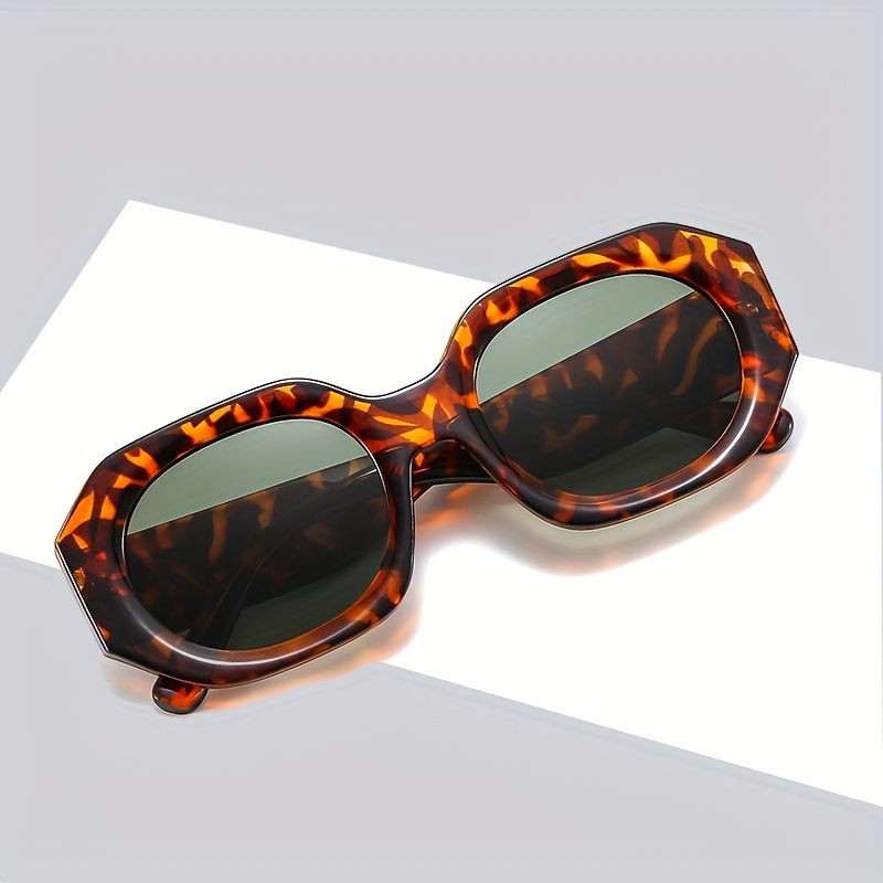 Fashion Polygon Square Sunglasses Women Luxury Brand Irregular Punk Sun Glasses  Men Retro Big Frame Leopard Sunglass for Unisex