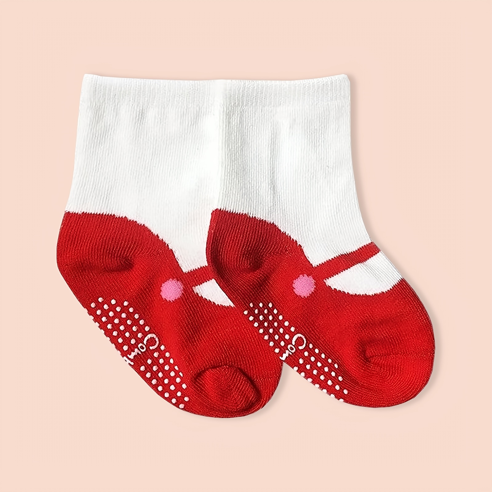 Calcetines tipo pantufla para bebé, 1 par de calcetines antideslizantes  para zapatos de bebé de interior, hechos a mano, patrones únicos 3D para  0-4