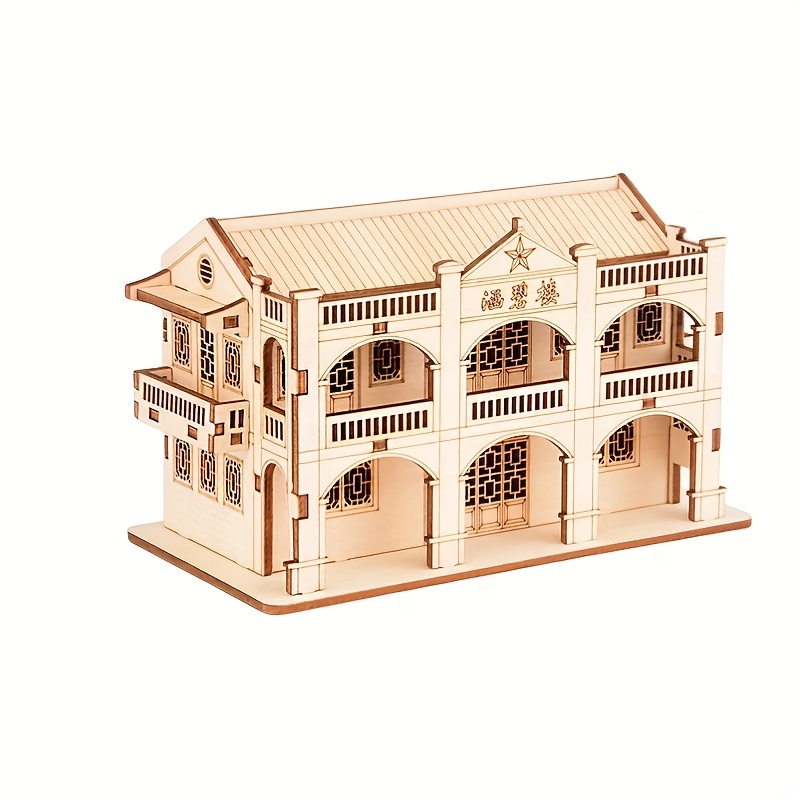 Bâtiments 3D Puzzle en bois maison enfants jouet de Construction