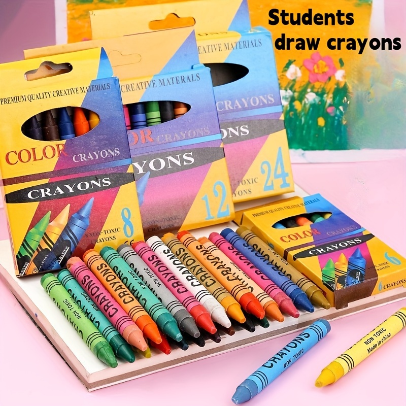 6-8 Colors Crayons Round Non Toxic Sticks Brushes Oil Painting Sticks Art  Set Stationery School Supplies Kids - AliExpress