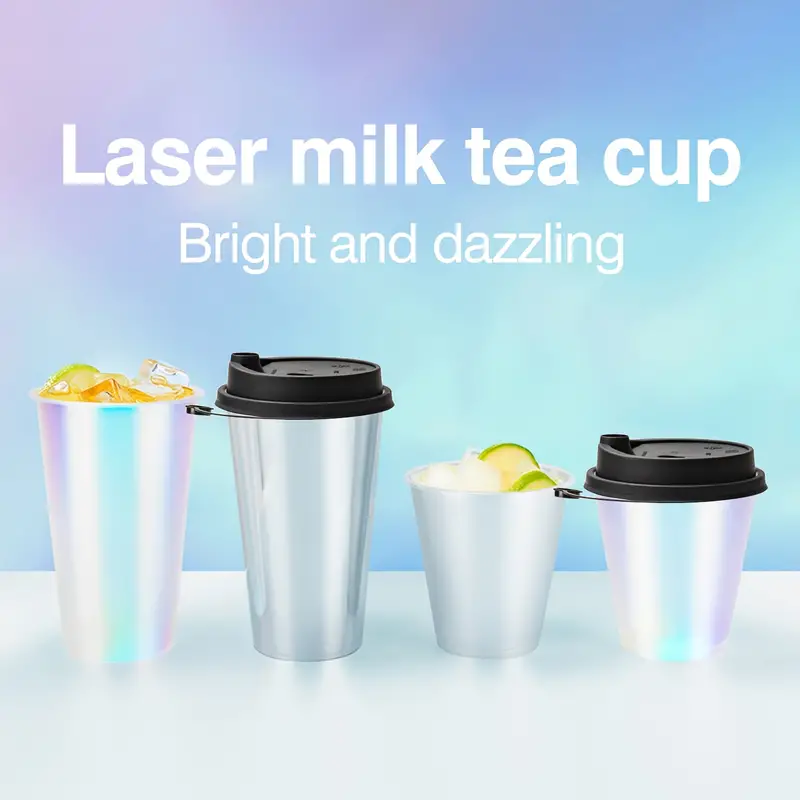 Disposable Plastic Milk Tea Cups, Beverage Cups, Plastic Laser