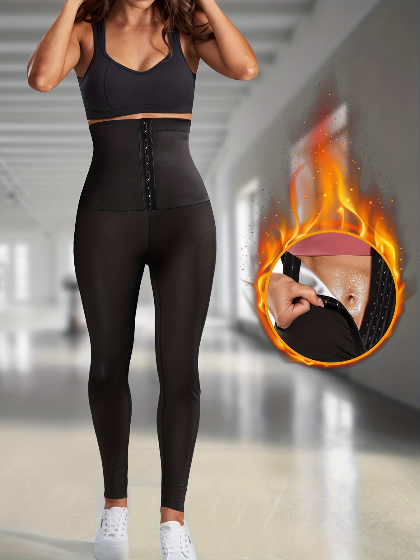 Sauna Leggings for Women Sweat Pants High Waist Compression Slimming Hot  Thermo Workout Training Capris Body Shaper
