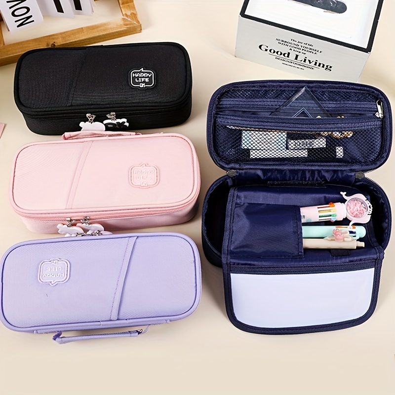 1pc Macaron Color Simple Stationery Storage Silicone Pencil Case