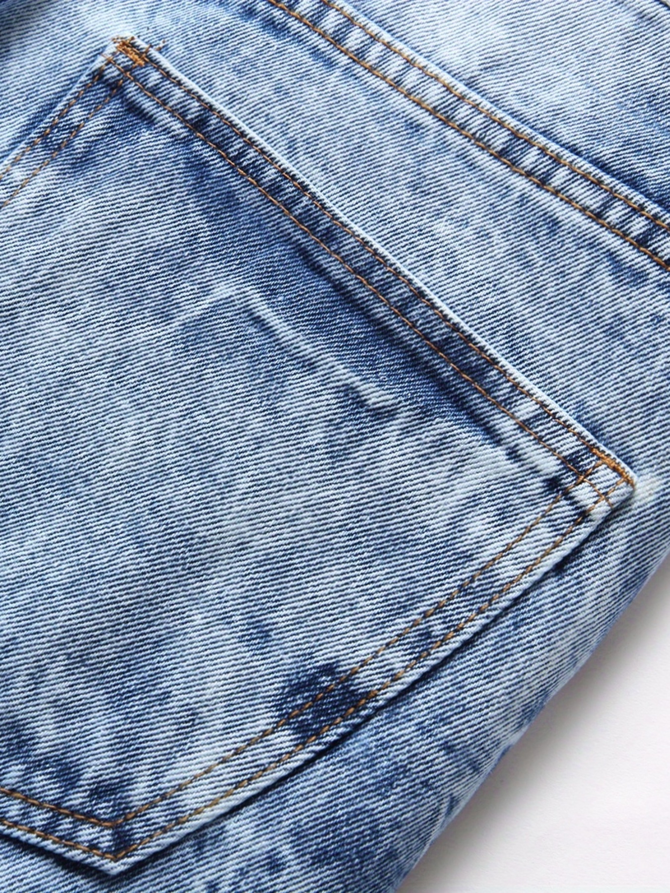 Jeans En Coton À Motif Teinture Déchirée Pantalon En Denim À