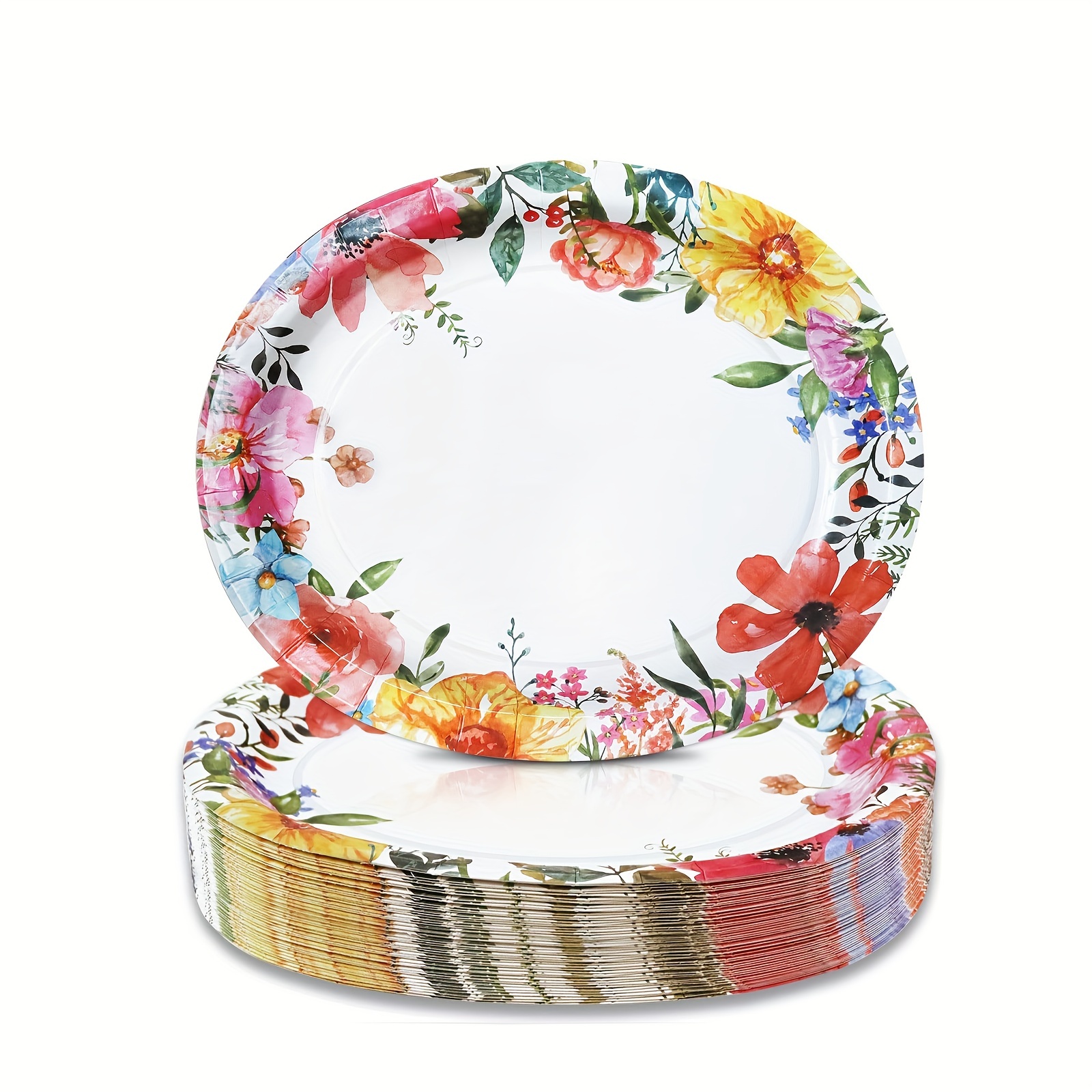 Floral Paper Plates And Napkins Party Supplies Serves 10 - Temu