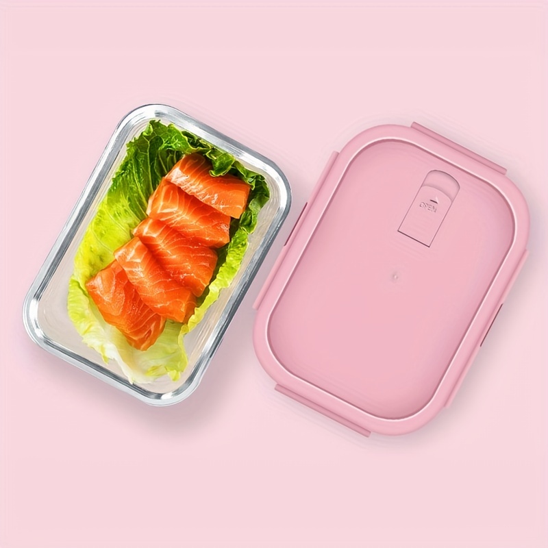 Grided Glass Lunch Box With Lid Special Bowl For Microwave - Temu