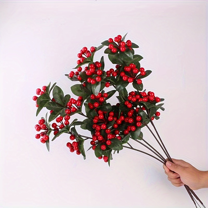 1個、クリスマスデコレーション、模擬赤いフルーツとフォーチュンフルーツレストランデコレーション、ザクロ松の枝、植物の挿し木、クリスマスと新年のデコレーション、クリスマスツリーデコレーション  | Temuが発送する商品は送料無料です | Temu Japan