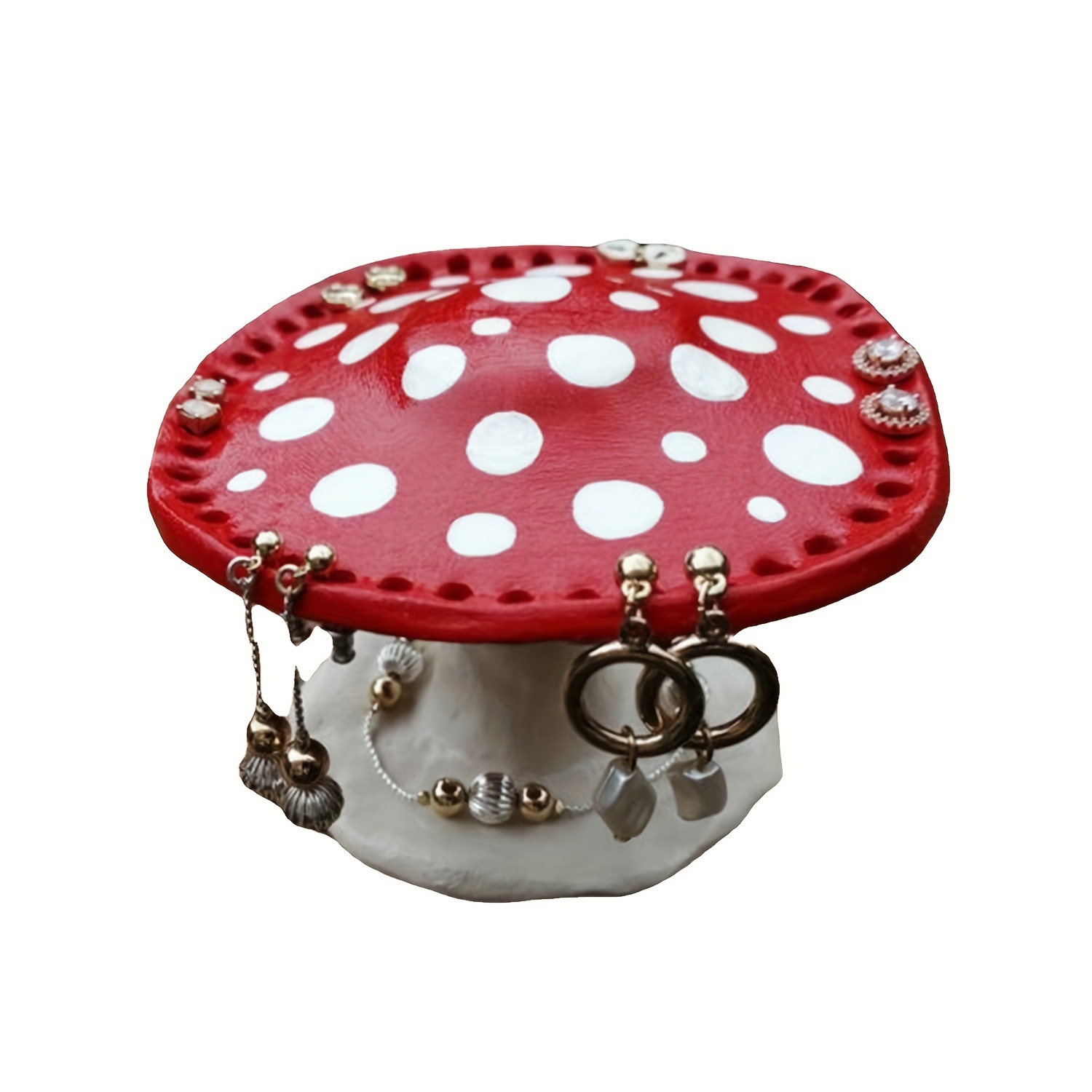 New Resin Mushroom Earring Holder Table Storage Ornaments - Temu