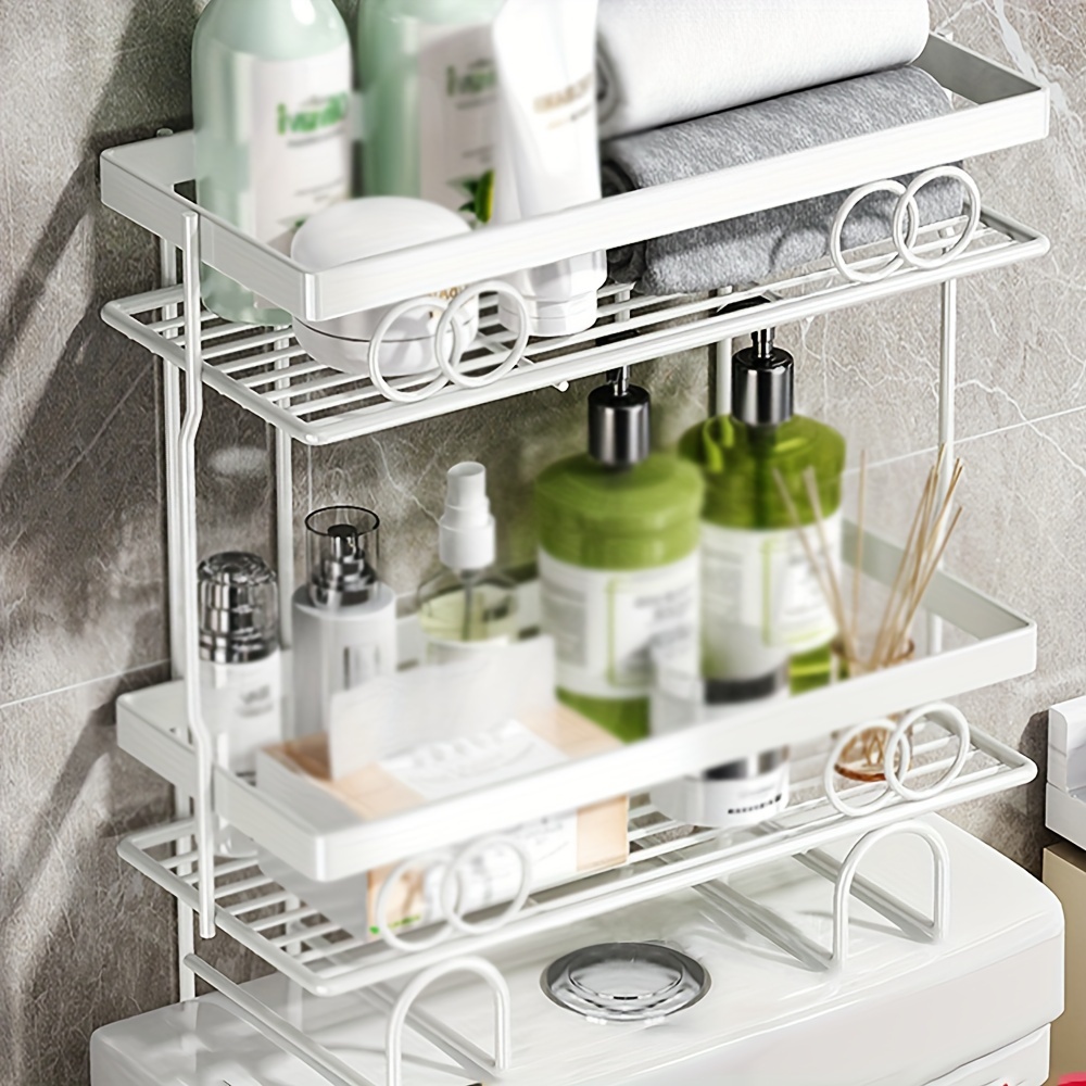 1pc Iron Storage Rack, Multifunctional Kitchen Wall-mounted Shelf