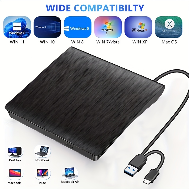 7 In 1 Usb 3.0 Lettore Dvd Portatile Cd/dvd Masterizzatore - Temu Italy