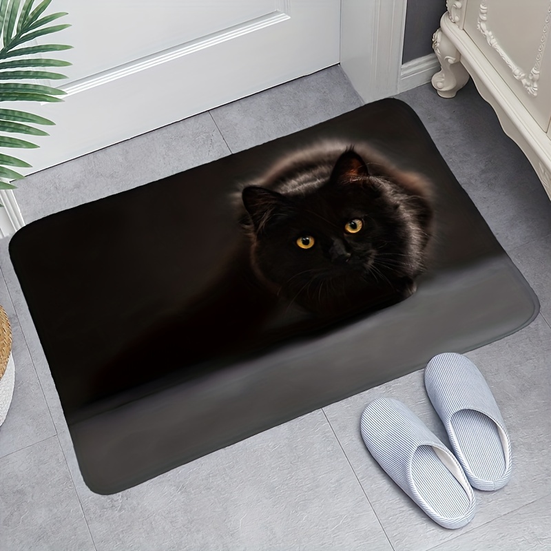 Cute Cat Printed Mat Thickened Soft Bath Mat Bathroom Water - Temu