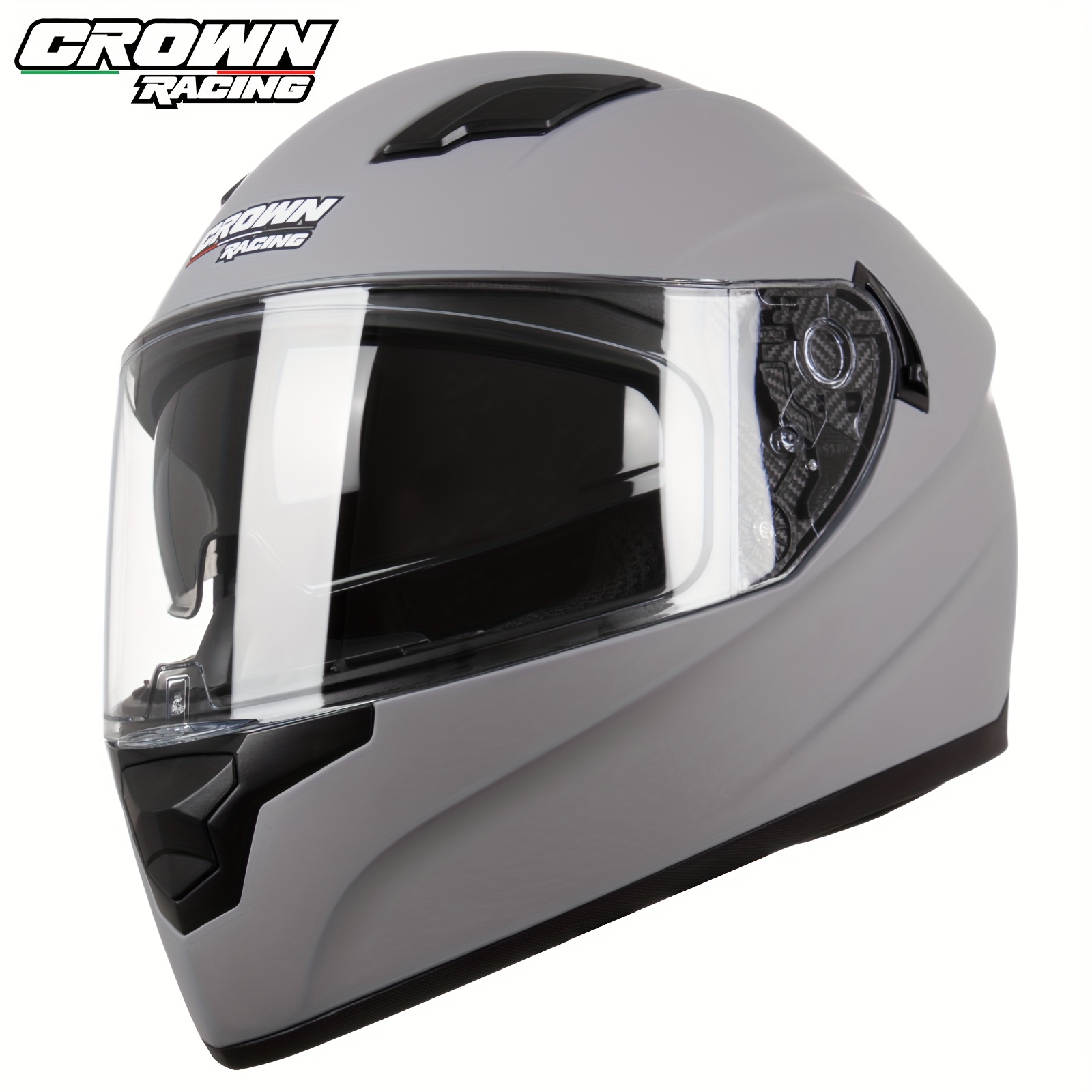 Crown Racing Motorcycle Dual Visor Open Face Full Face Casco