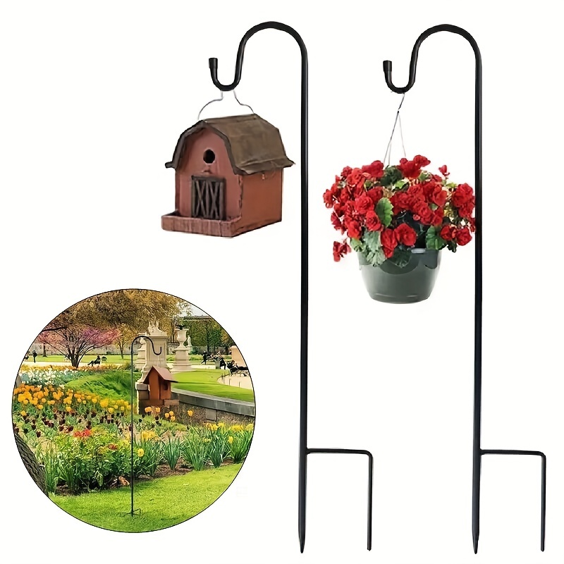 

1 Pack Shepherd Hook With Height Options: 30 Inches, 46 Inches, And 62 Inches, Suitable For Hanging Solar Lights, Bird Feeders, Lanterns, Mason Jars, Garden Stakes, And Wedding Decor (black)