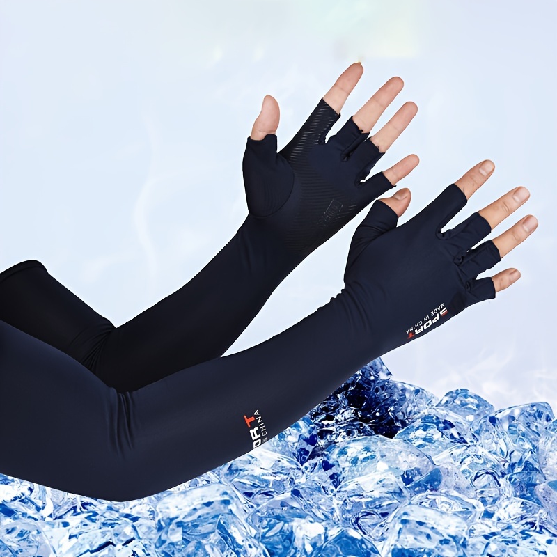 1~8PCS Fishing Gloves Anti-UV Men Women Fingerless Sunscreen Antiskid  Spring Summer Ice Cool Breathable Cycling Sport Gloves