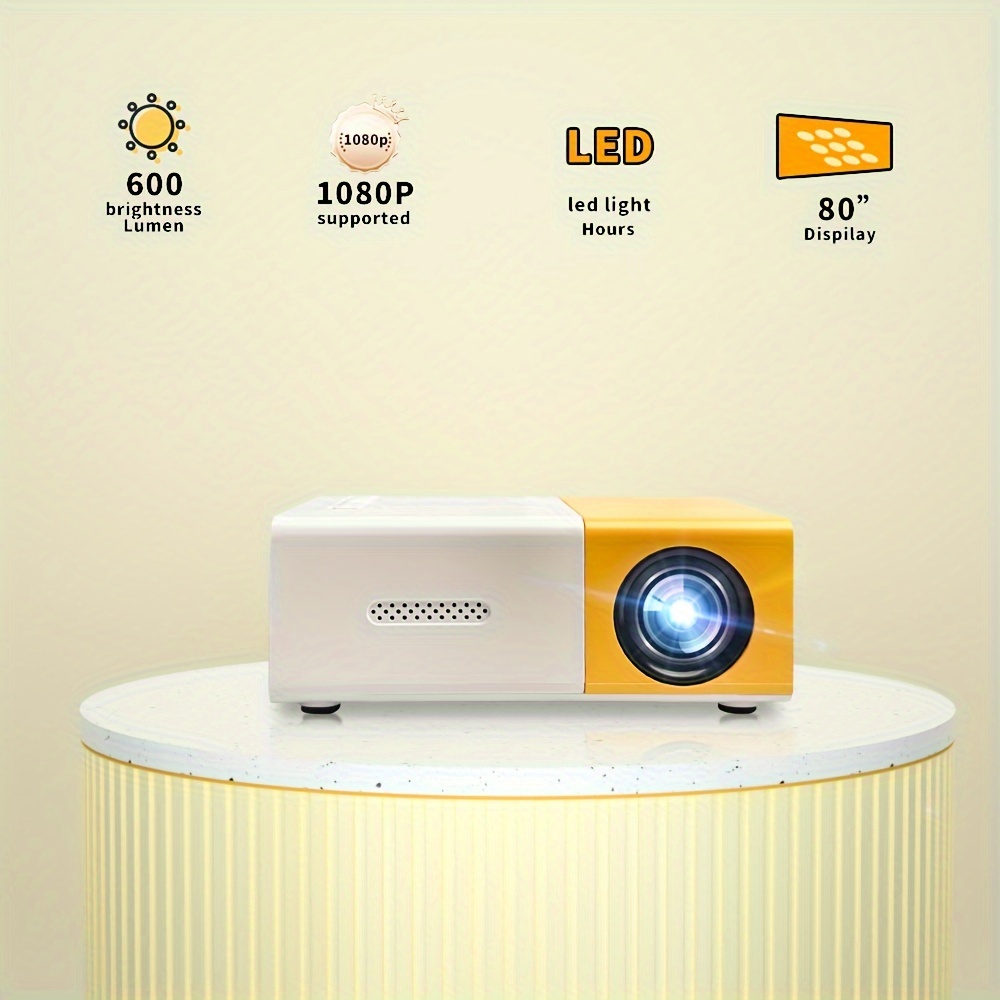 Mini Proyector LED Video Beam 600 Lumens HDMI USB AV YG300