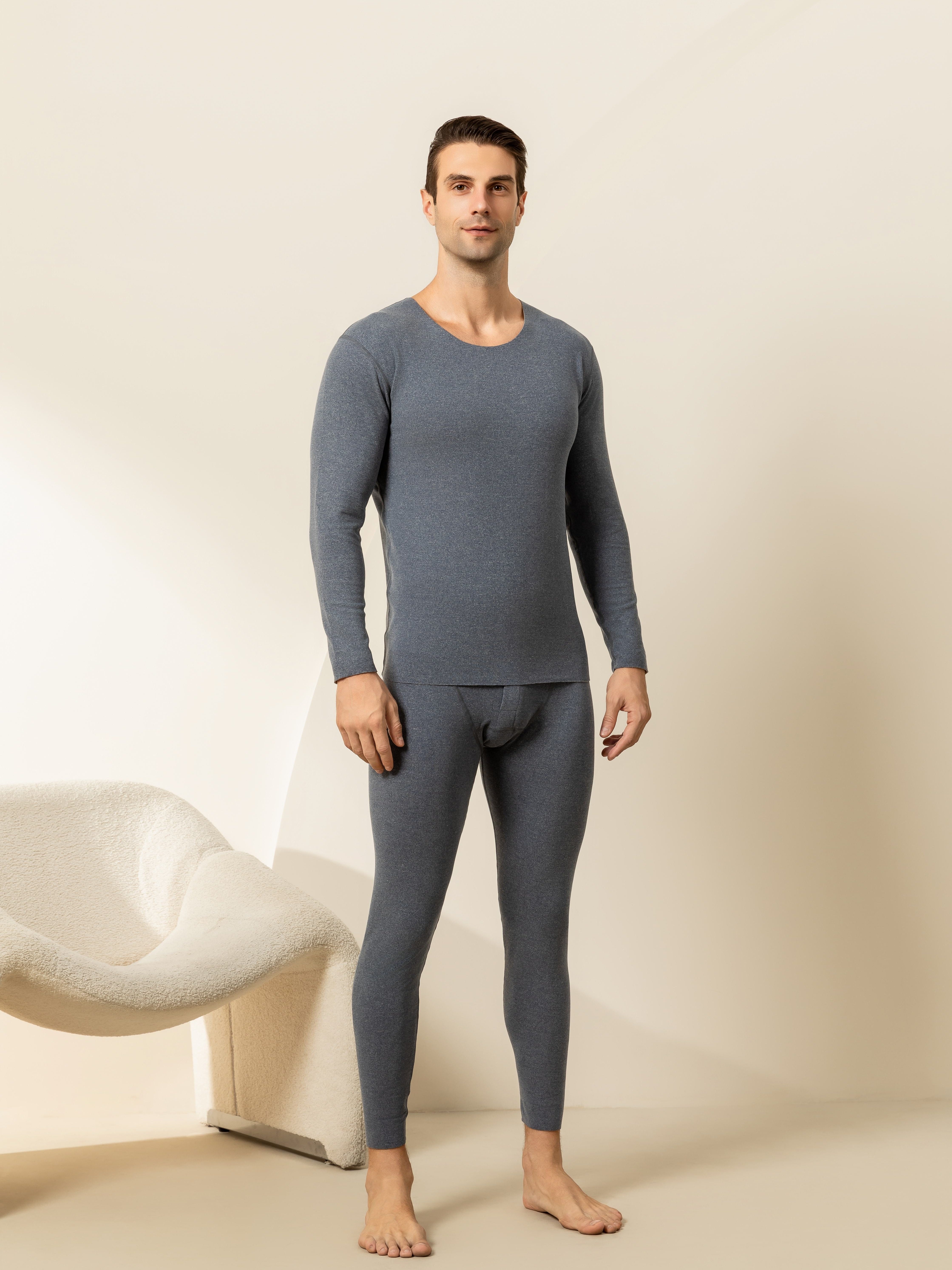 Men's Long John Thermal Underwear Set Base Layer Sets - Temu