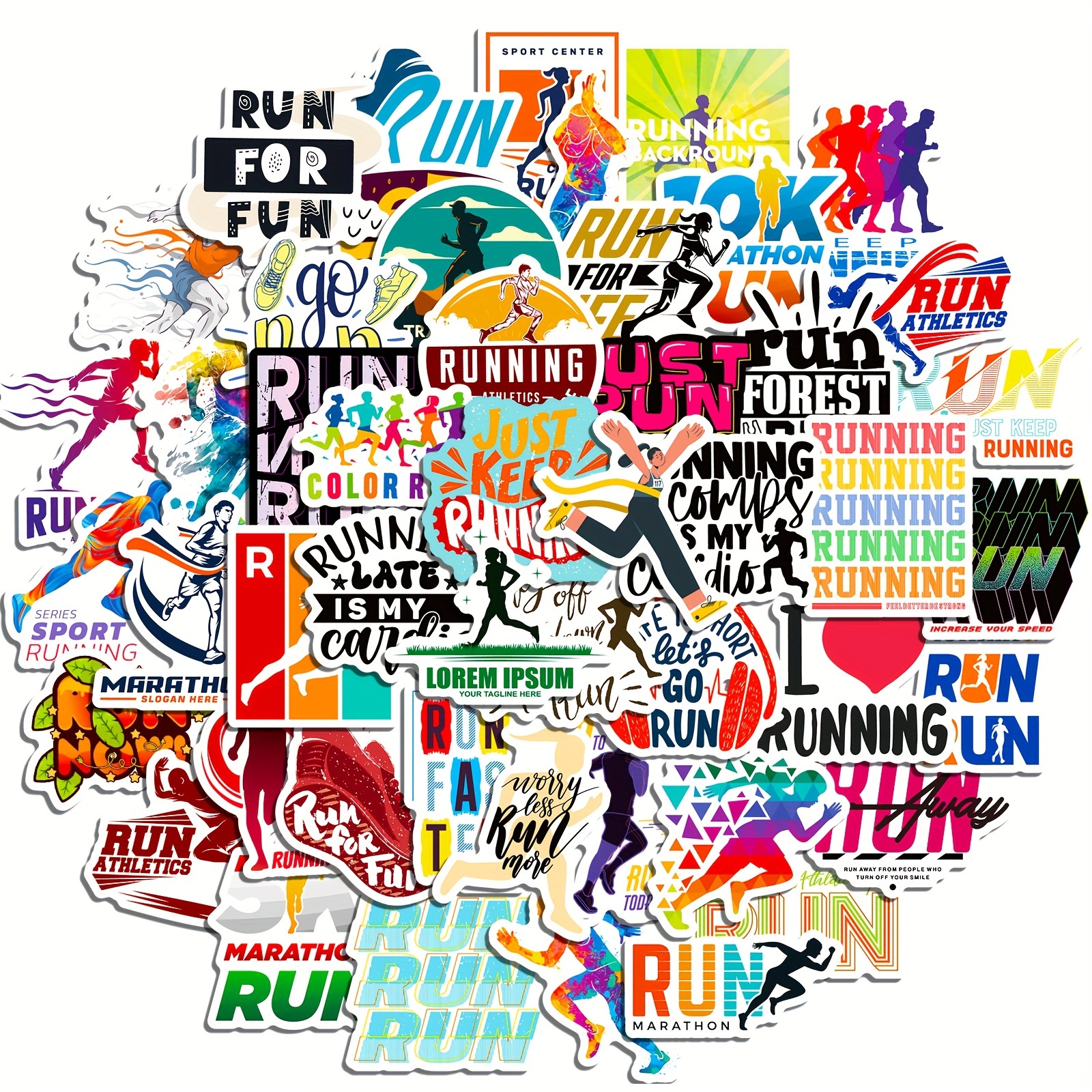 Running Sports Stickers Scrapbook Laptop Bumper Skateboard Temu Australia