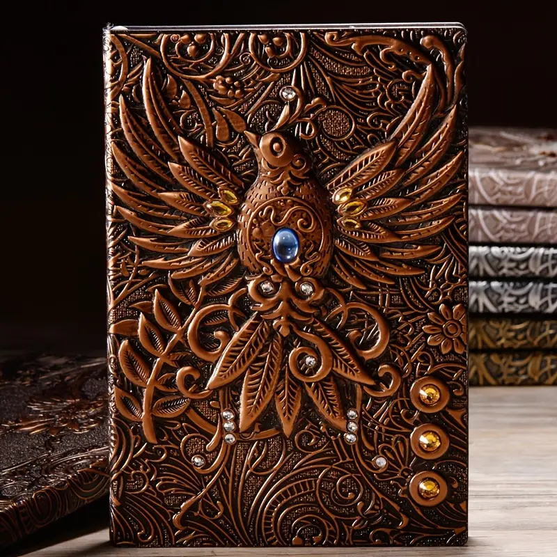 100sheets vintage phoenix leather journal notebook diary travelers notebook 4 colors available details 0