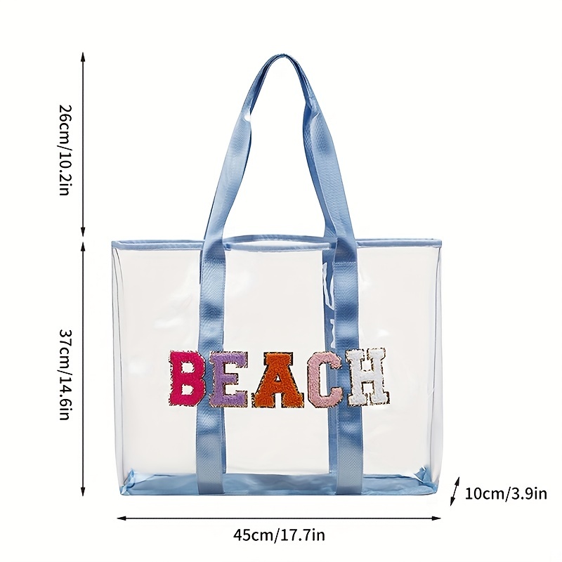 PVC Bag Elegant Lace Summer Beach Bag Woman Shoulder Bag Fashion Handbag  Plastic Clear Transparent Bags