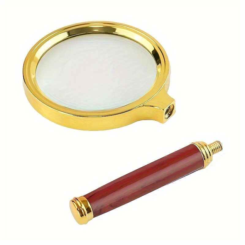 10x Handheld Magnifying Glass With Handle, Antique Copper Magnifier