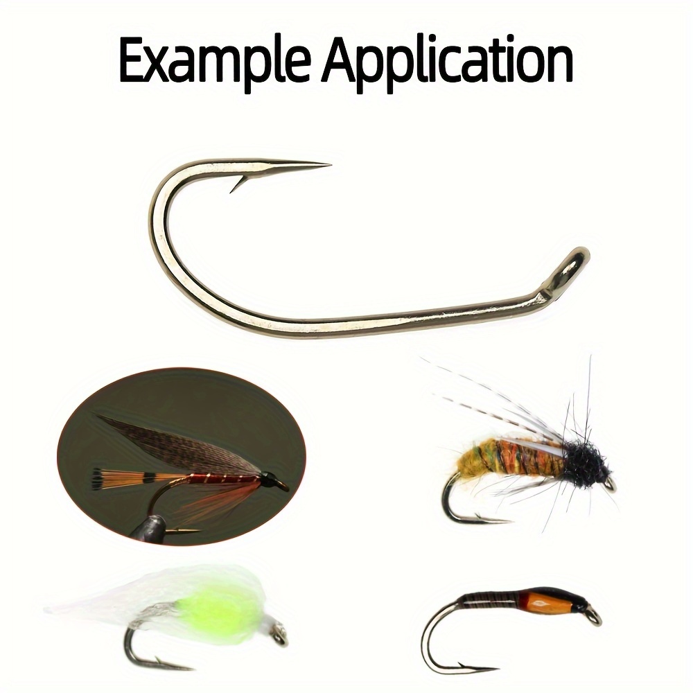 Micro Barbed Fly Tying Hook Assortment Hooks Fly Fishing 100-Piece
