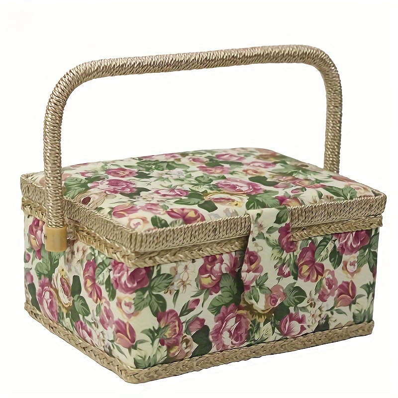 Sewing Basket Lightweight Sewing Box Organizer With Removable Tray For Home