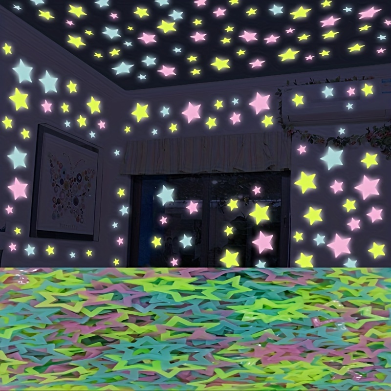 Glow In The Dark Stars Fluorescent Wall Ceiling Star - Temu