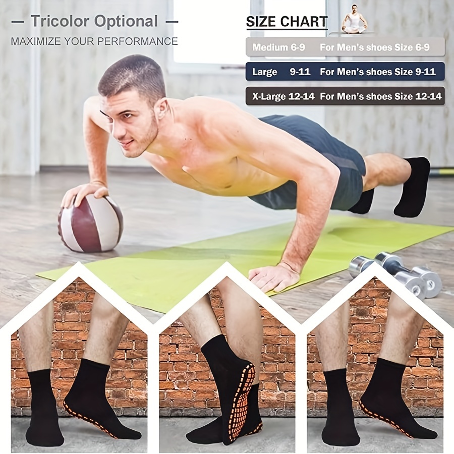 calcetines antideslizantes futbol yoga ejercicio medias hombre mujer 3Pairs