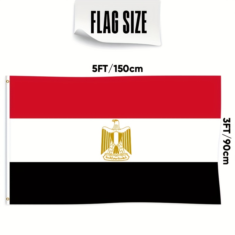 1pc, drapeau égyptien (90cmx150cm / 3FTx5FT), couleurs vives en