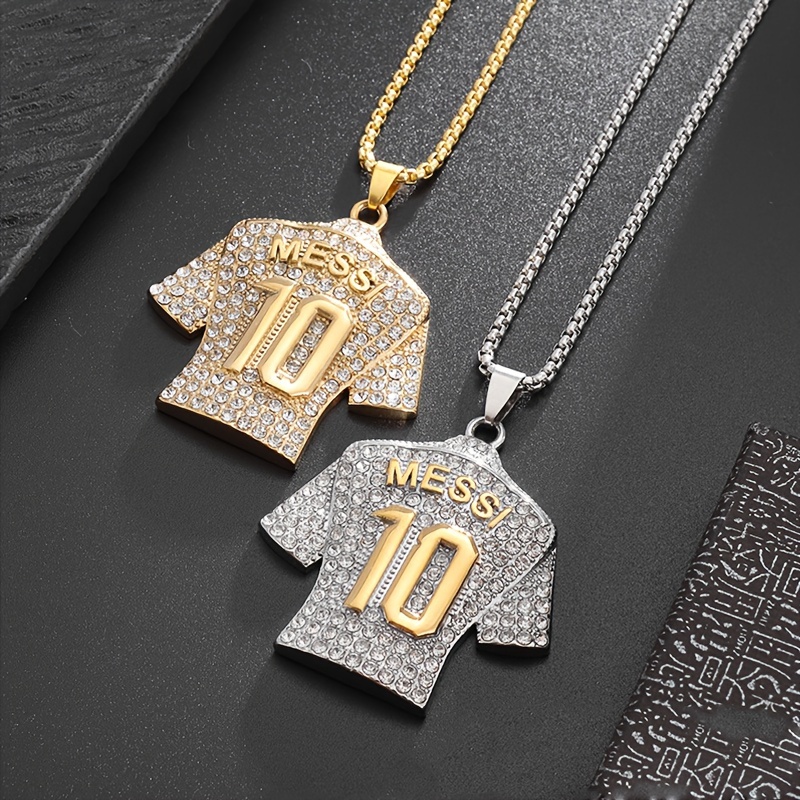 1pc Men's Hip Hop Rhinestone Number Pendant Necklace, Couple Necklace, Rapper Jewelry, Jewels Accessories,Chain Pendant,Temu