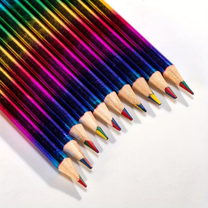 12 matite colorate arcobaleno, 4 colori in 1 pastelli colorati per bambini,  matite colorate per adulti o bambini, disegno artistico, colorare e schizzi  : : Cancelleria e prodotti per ufficio