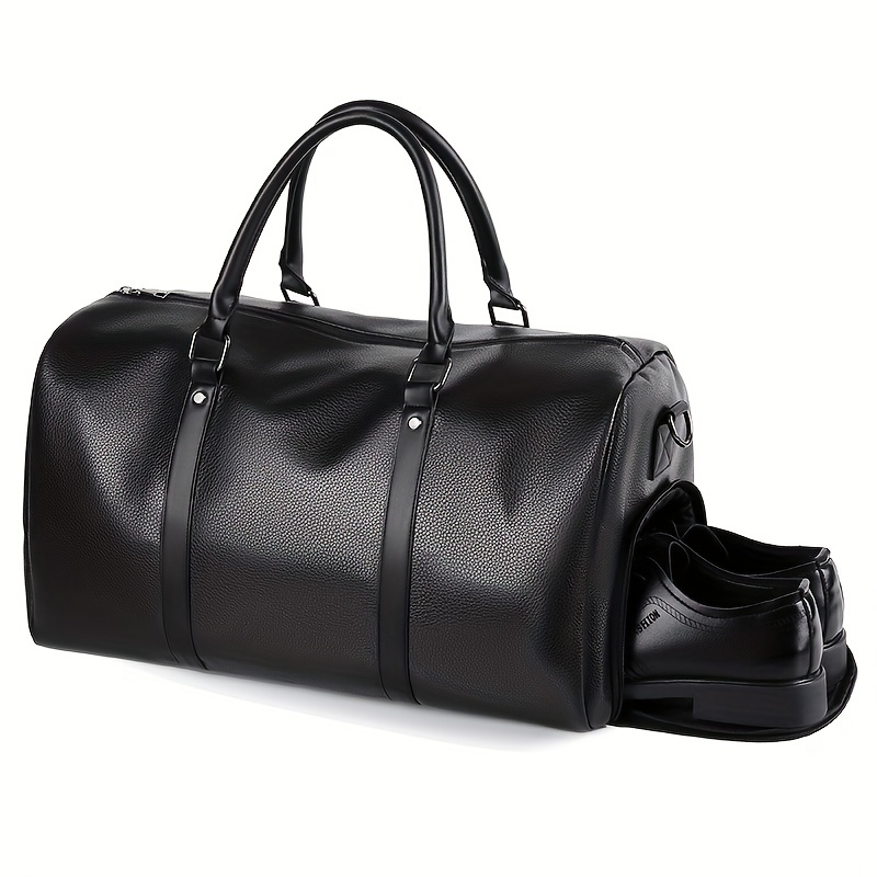 Leather gym bag with cheap shoe compartment