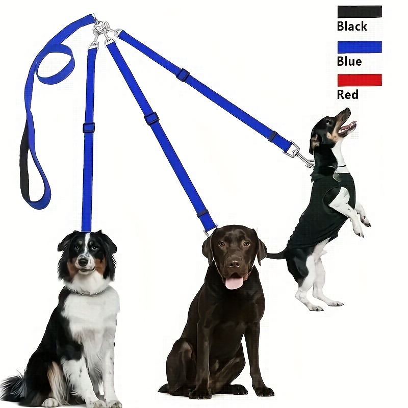 3 In 1 Dog Leashes, With Adjustable Detachable Coupler, 3 Way Dog Leash  With Padded Handle For 3 Dogs Walking