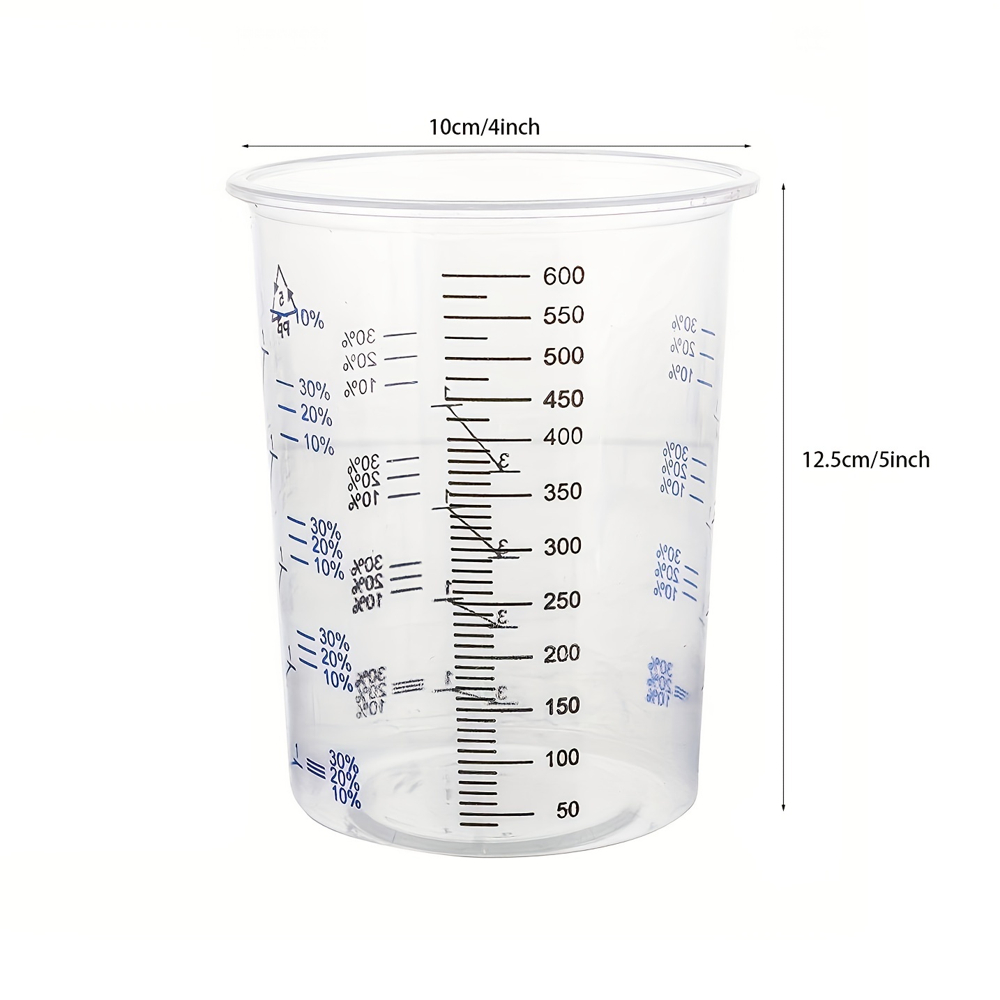 Paquete de 4 vasos medidores de plástico (paquete de 4) 4
