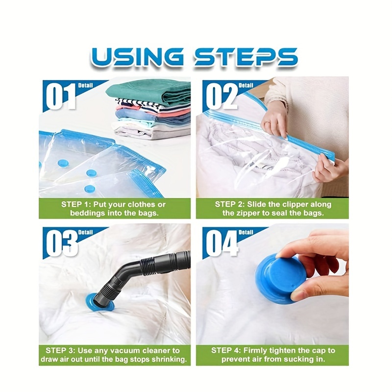 Vacuum Storage Bags, Sealer Bags, Convenient Vacuum Bag, Space Saver Bag  For Clothes, Mattress, Blanket, Duvets, Pillows, Comforters, Travel,  Moving, Home Storage & Organization (air Pump Not Included) - Temu