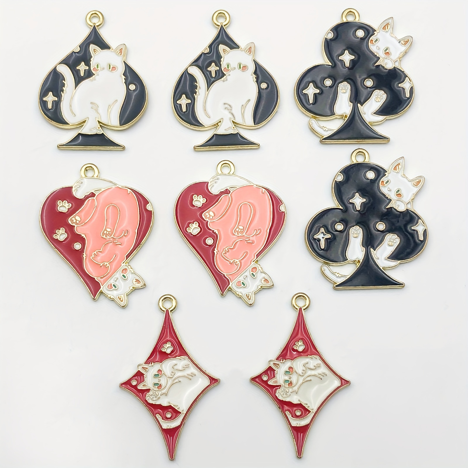 8pcs Poker Cards Charms Jack Queen King Ace Joker Acrylic Pendants for  Earring Necklace Keychain Diy Jewelry Making Accessories